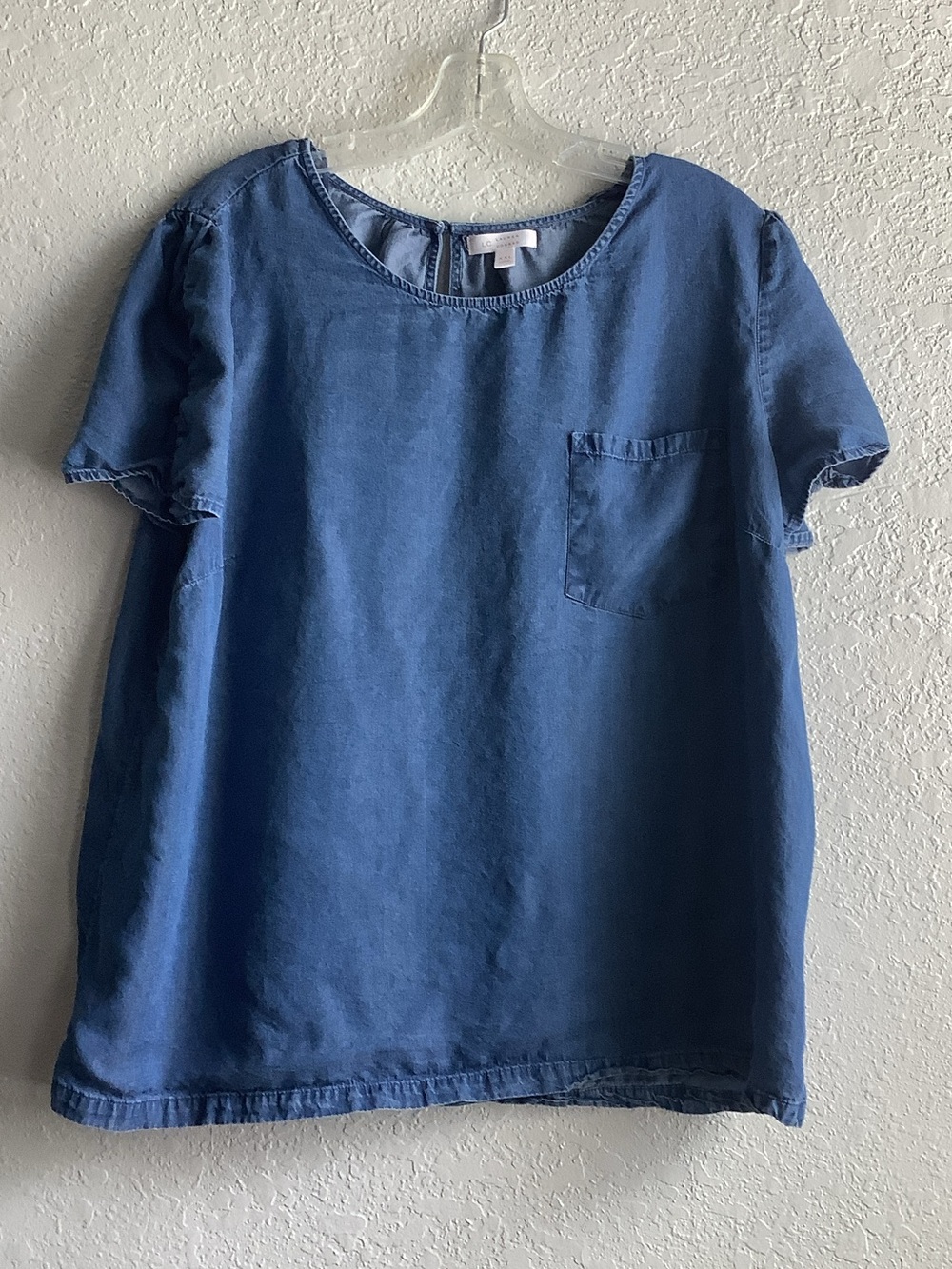 LC Lauren Conrad Girls Blue Short Sleeve Pocket Tee